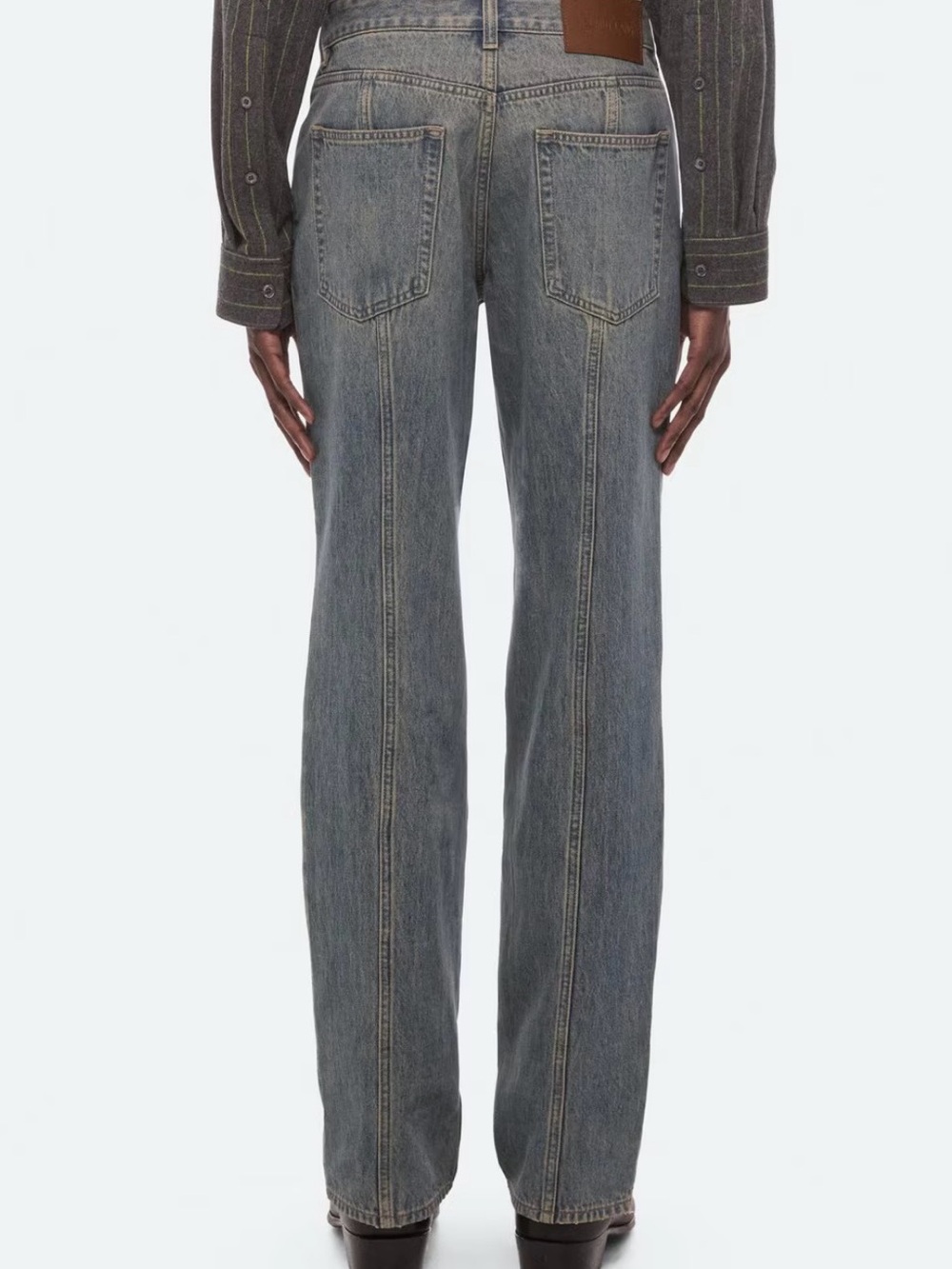 Helmut Lang Straight-Leg Grey Washed Jeans